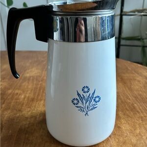 9 Cup Corningware Blue Cornflower Stovetop Percolator